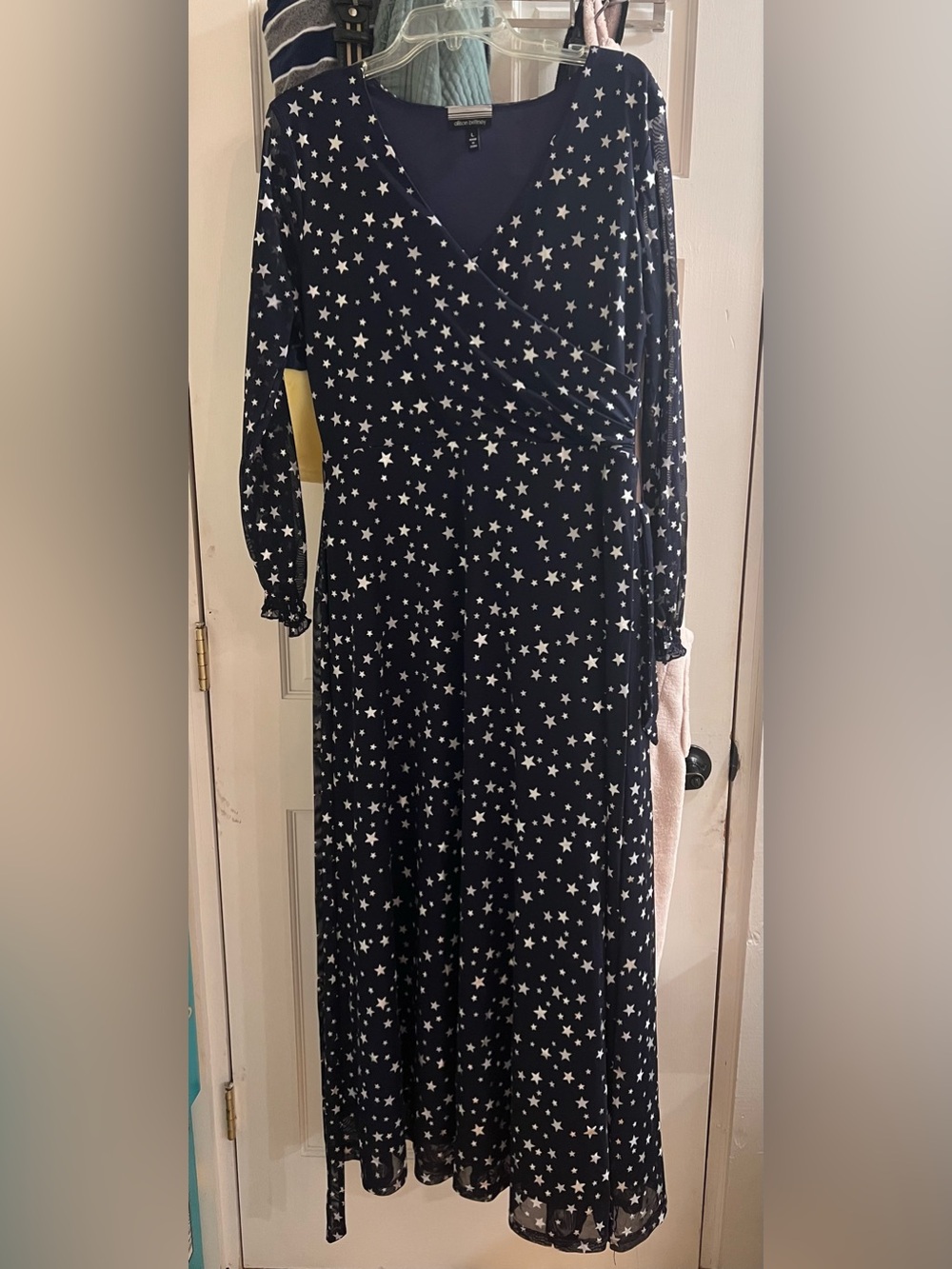 Allison Brittney Navy Maxi Dress with White Star Print